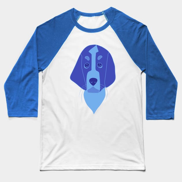 Blue head dog Baseball T-Shirt by Mimie20